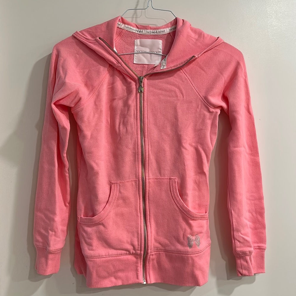 VS angel wing pink zip up hoodie